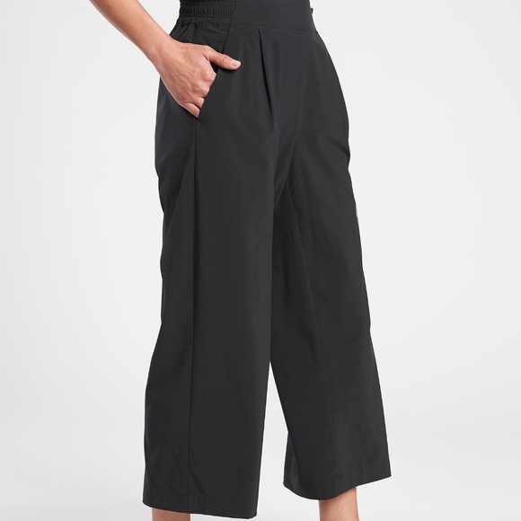 Athleta Brooklyn Wide Leg Crop Pants Black - Picture 5 of 13